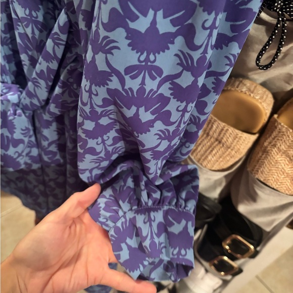 Nicole Miller Purple Floral Long Sleeve Dress - Picture 3 of 5